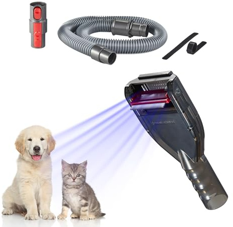 Defurry Professionelle Haustierbürste für Hunde und Katzen, Fellpflege-Set mit Kamm, als Staubsauger-Aufsatz für Dyson V15, V12, V11, V10, V8, V7, V6