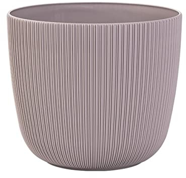 Gariella 1x Flieder moderner Blumentopf mit Drainagesystem Pflanztopf-Kübel widerstandsfähig rund wetterfest Kunststoff Ø 29 cm