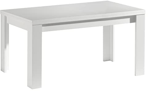 deine tante emma 0560_160x90 MONZI Weiß matt Tisch Esstisch Auszugstisch Küchentisch Funktionstisch ausziehbar 160 x 90 cm