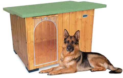 Hundehütten Hundehaus Hundehöhle Aus Massiv Holz Echtholz Geshenk THERMOVORHANG Made in Italy Mod. Italy D - Deutscher Schäferhund 102x88xH78