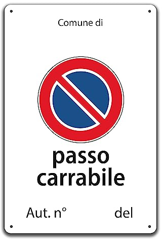 Phonecasing Cartello Segnale Divieto di Sosta - Parcheggio 3 mm Composito (15 cm x 20 cm, Passo Carrabile Personalizzabile)