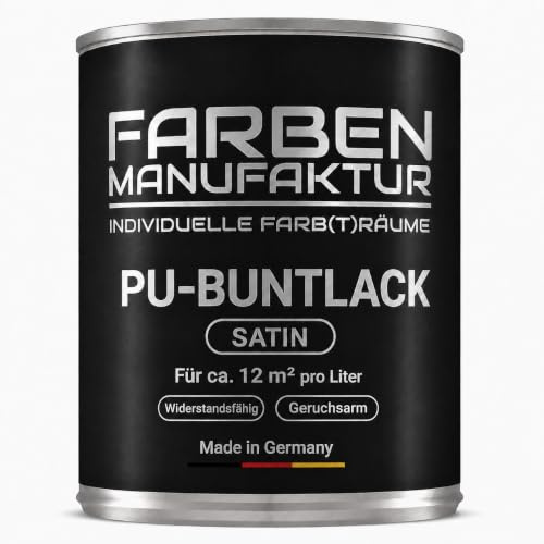 Farben Manufaktur Möbelfarbe PU Klarlack Möbellack Holzlack Arbeitsplatten Tisch glzd./smt 1L, Farbe: Seidenmatt