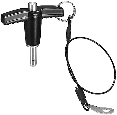 QUARKZMAN T Griff Kugelsperrbolzen 1 Stück 5mm Pin Durchm. 10mm Verwendung Länge T Griff Sicherungsstifte Edelstahl Druckschalter Schnellverschluss Stift mit Schlüsselband Kabel
