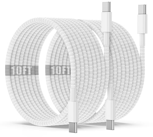 USB C to C Charging Cable 10ft, 60W Fast Type C to C Charger Cord Long for Apple iPhone 17 Pro Max/17 Air/16 Pro Max/15 Plus, MacBook Pro 2021/2020/2019,iPad 12.9/11 inch/Mini/Air 5/4,Samsung Galaxy