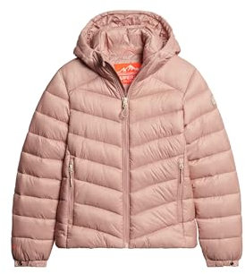 Superdry Damen Kapuzenjacke mit Fuji-Polsterung A4-gepolstert, Rosa (Vintage Blush Pink), 38