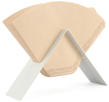 Weißer Metall-Kaffeefilterhalter – Halter für Kaffeefilter der Größe #4, Kaffeefilterhalter für die Arbeitsplatte, Papierkaffeefilter, Kaffee-Station-Dekor, Café-Ästhetik