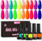 UR SUGAR Neon Gel Polish Set，10 Colours Neon Green Orange Yellow Blue Purple Berry color Spring Summer Gel Polish Kit Fluorescent Nail Polish Set for Home DIY Manicure Nail Salon