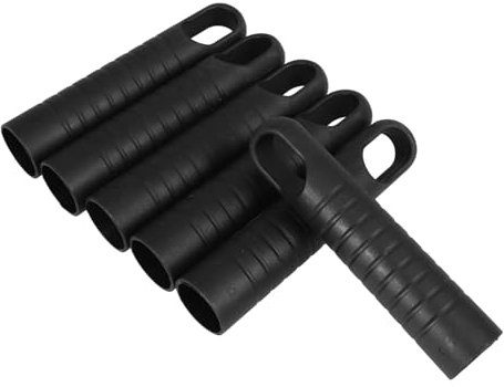 Ipetboom 6pcs Black Mop Handle End Cap Covers and Broom Replacement Grips, Dustpan Handle Grip Set 25mm Rod Sleeves for Household Cleaning Tools