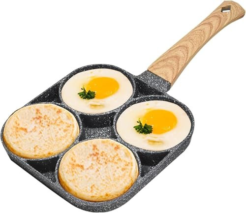 KOOSREEL Egg Frying Pan, Non-Stick Egg Cake Pan Aluminium Breakfast Steak Fried Burger for Induction Hob Stove Gas