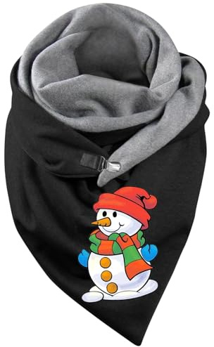 Schal Damen Dreieck Baumwollschal Damen Schlauchschal Baumwolle Dreieckstuch Herbst Winter Warm Weihnachten Drucken Scarf Kuschelige Und Wunderschöne Elegant Halstuch Wickelschal