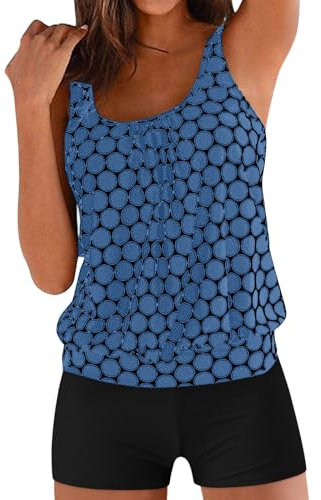 TYUIOP Badeanzug schwarz Tankini high Waist Damen Zweiteiliger Bikini Set rüschen Badehose Weiss bauchweg XXL badekleid mit Muster