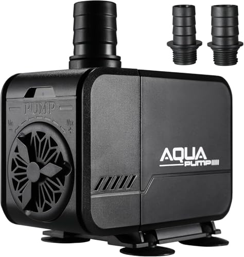 32 W akvariepump, vattenpump, justerbart flöde, amfibisk dammpump 2 200 L/H med filter och 3 munstycken: 16 mm/19 mm/25 mm, maximal försörjningshöjd 2,4 m, för akvarium, fontän, damm, fiskskål