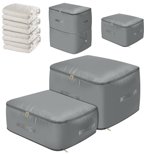 Selbstkomprimierender Organizer, Faltbare Ultra Platzsparende Taschen, Bewegliche Komprimierender Beutel, Kleidung Aufbewahrung, Aufbewahrungstasche für Bettdecken Decken (XL+L)