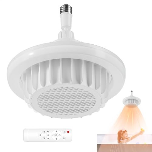 Jamgeery 600W Electric Heater Fan Light with Remote for Living Room/Bedroom - 24.5x16x24.7cm