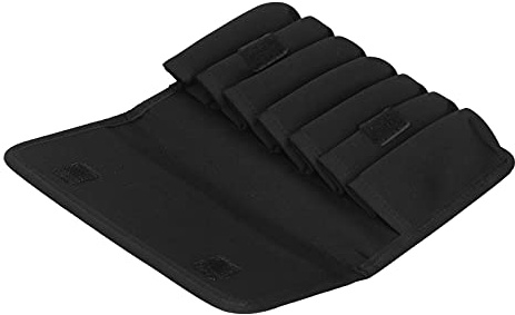 Joyance Mundharmonika-Tasche mit 7 Haltern, 10 Löcher, Aufbewahrungstasche, tragbar, stoßfester Stoffbezug, 7 Halter, Mundharmonika-Tragetasche, schwarz, ideal für Mundharmonika-Akkories, mehrfarbig,
