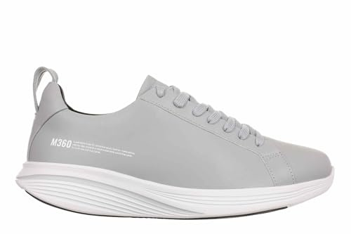 MBT M360 E1 Chaussures de sport pour femme. Style moderne. Chaussures de marche anatomiques et confortables. Chaussures physiologiques de confort et de stabilité avec semelle à bascule. Couleur grise.