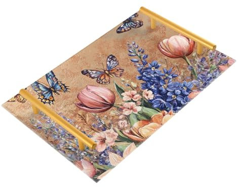 Blumentablett, Hyazinthen, Bienen, Roségold, Badezimmer-Waschbecken, Schminktisch, Arbeitsplatte, Organizer für Badezimmer