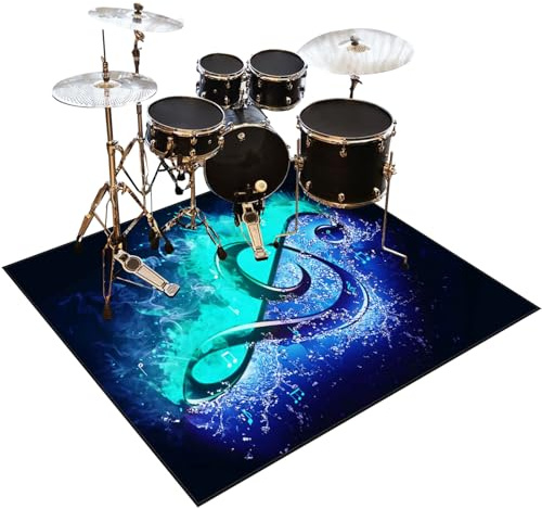Alfombra Bateria Electronica Tambor Alfombras Acusticas Piano Alfombras de Batería Acústico, Alfombrillas de Tambor Insonorizada Antideslizantes, Alfombra para Batería y Percusión 110 x 80 cm