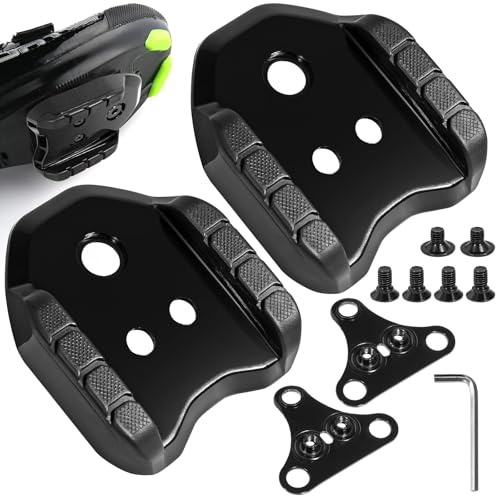 BIGP 2 Stück Fahrrad Cleats Adapter, Kompatibel mit Shimano SPD Plattenadapter SM-SH41 Fahrrad Schuh Cleats für Rennrad MTB Pedale 3 Loch Platten Fahrradpedal Adapter Stollen Konverter
