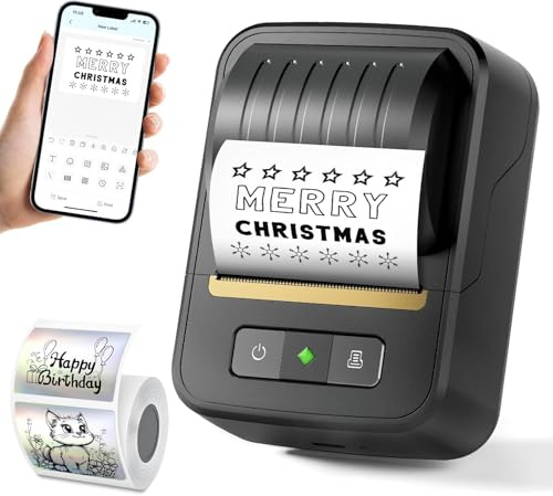Byeodio Label Maker Machine with Tape, Bluetooth Label Makers, Portable Thermal Label Printer Easy to Use for Small Business, Home Organization, Office, School, Sticker Printer for Phone