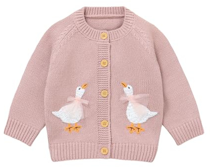 DovFanny Baby Toddler Girl Boy Cardigan Warm Sweater Pink