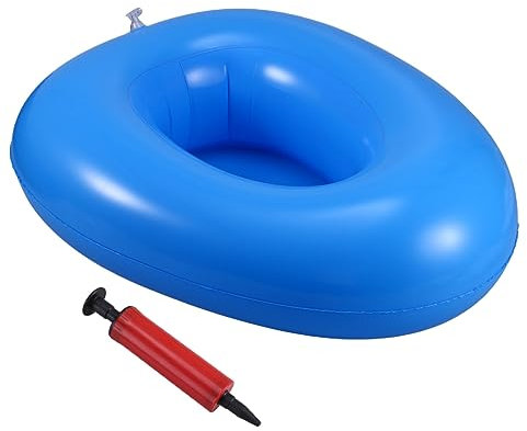 GOOHOCHY Padella Gonfiabile Portatile e Orinatoio Gonfiabile, Superficie Morbida Igienica, Adatta Per Anziani Allettati e Pazienti Immobilizzati, Con Gonfiatore Incluso Per Uso Domestico e Ospedaliero