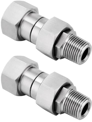 Hochdruckreiniger Drehgelenk Anschluss, 2 Stück Drehbar Hochdruckreiniger-Adapter, Edelstahl Schlauchverbindungen für 3/8 NPT Druckscheiben Autowäsche