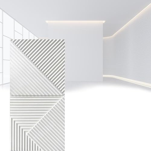 Artiz Paneles De Pared De Ladrillo 3D con Textura De Espina De Pescado, Paneles De Revestimiento De PU Impermeables Y Cortables, Ladrillos Estructurales Ligeros De PU(Blanco,1PCS)