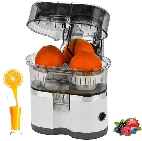 Spremiagrumi elettrico da 100 W con estrattore a doppio cono da 500 ml, motore da 18000 giri/min, parti lavabili in lavastoviglie, facile da pulire, succo di frutta fresco spremuto intero white