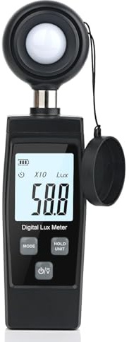 Telituny Lichtmessgerät, tragbares Lux-Messgerät zur Überwachung der Umgebungslichtintensität, digitales Photometer, Reichweite bis zu 200.000 Lux, Foto-Beleuchtungsstärke-Sensor