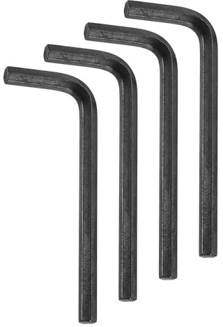 sourcing map 4pcs Hex Key Wrench 3/16 45# Steel L-Shape Hexagon SAE Wrenches Repairing Tool for Home DIY Bike Motorcycle Repair, Black