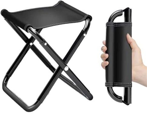 Angelstuhl Faltbar Klappbarer kleiner Hocker, Bankhocker, tragbarer Outdoor-U-Bahn-Zug-Reise-Picknick-Camping-Angelstuhl, faltbar(Half Fold M)