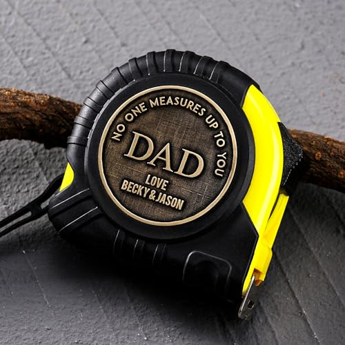Mètre ruban Personnalisé en Laiton, Cadeau pour la Fête des Pères, Mètre Ruban Gravé pour Homme, Cadeau d'Anniversaire pour Papa/Grand-Père, Cadeau sur Mesure pour Messieurs