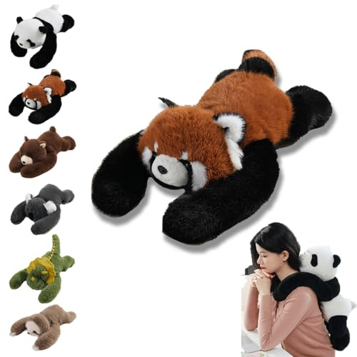 Peluche lestée, Animaux lestés pour Adultes, Coussin lesté pour soulager l'anxiété et favoriser Le Sommeil (Panda Roux, 45CM)