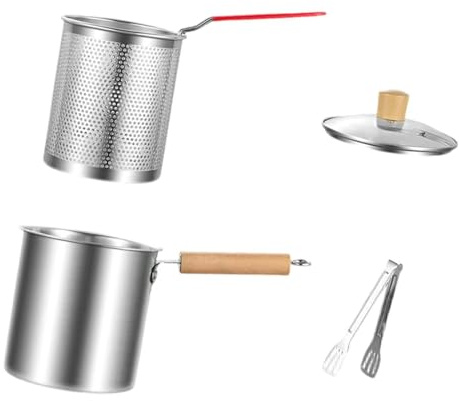 KESOTO à Frire avec Panier et Couvercle, Grande Capacité, Idéale pour La Cuisson Des Tempuras sur Plaques à Induction et Cuisinières Domestiques.