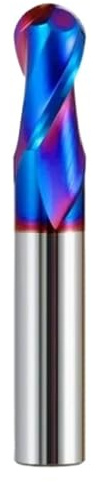 1 unidad HRC65 fresa de extremo bola 2 flautas herramientas corte fresado CNC carburo tungsteno R0.5-R6.0mm for fresas Material acero(R5x20xD10x75L)