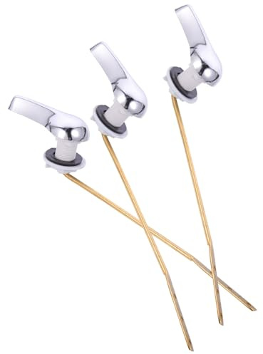 POPETPOP Kit de Palanca de Manija del Inodoro 3 Piezas, Palanca de Descarga para Tanque de Montaje Frontal, Repuestos para Baño y Hotel, Fácil Instalación