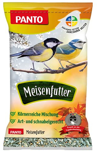 PANTO Meisenfutter 2,5 kg – Wildvogelfutter ganzjährig, ohne Weizen | Körnermischung ohne Weizen, Hafer & Gerste – energiereiche Streufuttermischung für Meisen & Wildvögel ganzjährig