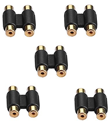SIENOC Accoppiatore cavo fono da 2 femmina a 2 femmina Audio Video Adattatore, Confezione da 5
