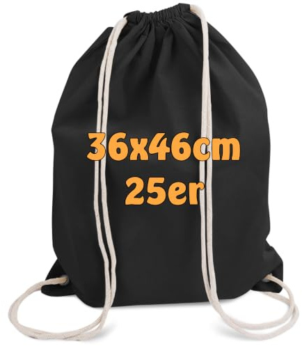 Cottonbagjoe Turnbeutel Baumwolle 36 x 46 cm, Stoffbeutel mit Kordelzug