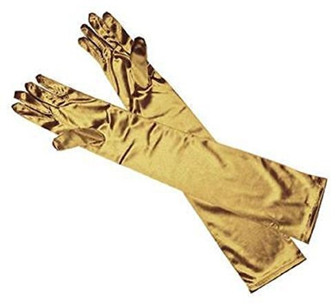 L&L® LADIES LONG 23 OPERA EVENING SATIN FINGER GLOVES PARTY DRESS PROM (Gold)