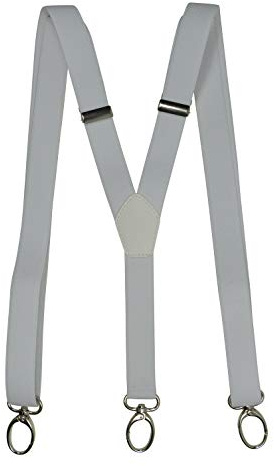 Olata Unisex-Hosenträger in Y-Form, Schmal, mit Karabinerhaken, 25 mm | Verstellbare 25-mm-Hosenträger in Y-Form mit Karabiner und Lederkreuz; sicher für Arbeit oder elegante Kleidung.
