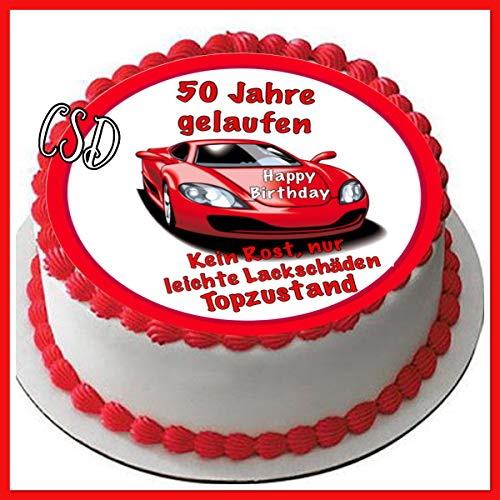 Tortenaufleger 50.Geburtstag M2, Essbares Tortenbild, Zuckerpapier, Fototorte, Geburtstag