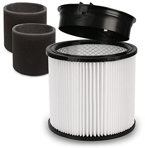 Aoydr Filter Replacement 90304 90350 90333 Compatible with Shop-Vac 4-16 Gallon Up Wet/Dry Vacuum Cleaners (1 Filter+1 Lid +2 foam filters)