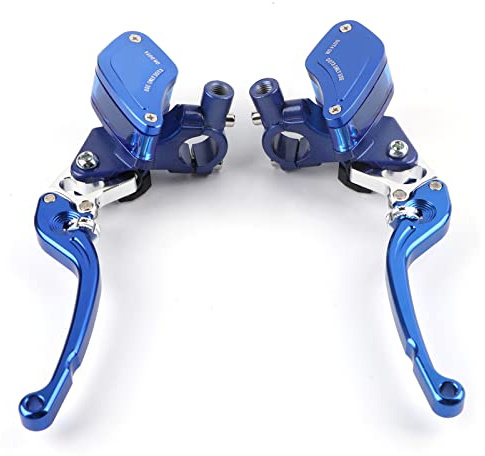 Coppia di leve regolabili CNC da 22 mm per pompa freno idraulica e cilindro maestro frizione, per ricambi moto (blu)