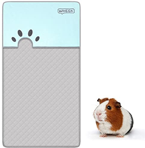 Lisol Literie pour cochon d'Inde – Doublure en polaire cage à avec poche terrier, couverture super absorbante et imperméable améliorée, lapin, petits animaux 120 × 61 cm