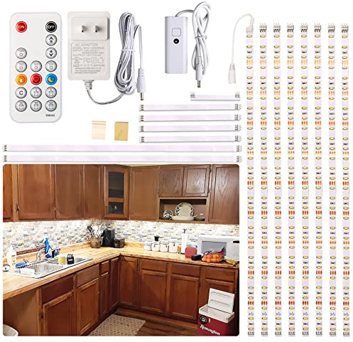 WOBANE White Under Cabinet Lights,8 PCS 20inch LED Strip Light with Remote