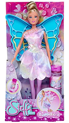 Simba 105733607 - Steffi Love Bubble Fairy, Ankleidepuppe mit Flügeln und Seifenblasen Funktion, mit Seifenblasenlösung und Behälter, 29cm Spielpuppe, ab 3 Jahren