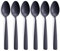 FULLYWARE Lot de 6 cuillères à soupe en acier inoxydable Noir mat 20,3 cm