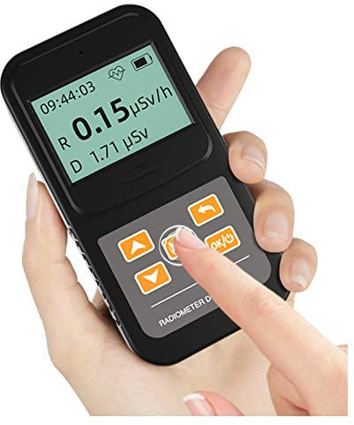 Contatore di Geiger, Contatore di radiazioni nucleari, tester di raggi X beta gamma, rivelatore radioattivo con display LCD supporta batteria e USB, per test di indagine geologica ecc